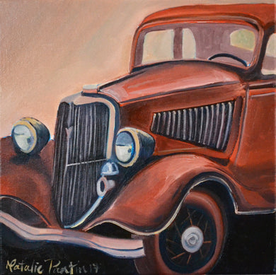 12 x 12 Vintage Car Original Painting - Oil On Canvas