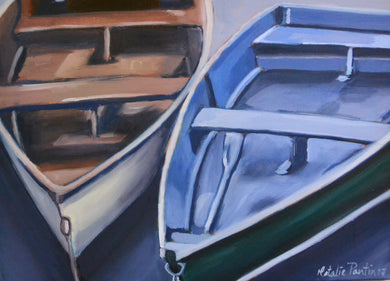 16 x 12 Fishing Boats Original Painting - Oil On Canvas
