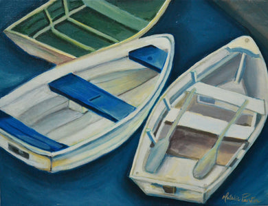 18 x 14 Fishing Boats Original Painting - Acrylic On Canvas