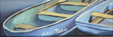 12 x 4 Fishing Boats Original Painting - Oil On Canvas