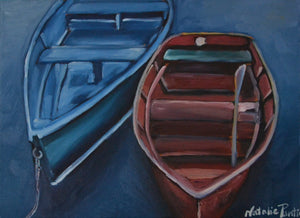 20 x 16 Fishing Boats Original Painting - Oil On Canvas