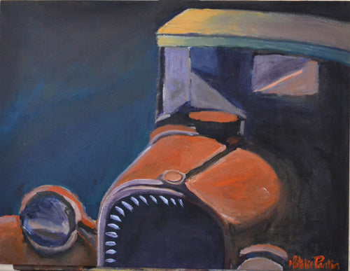 24 x 18 Vintage Car Original Painting - Acrylic On Wood